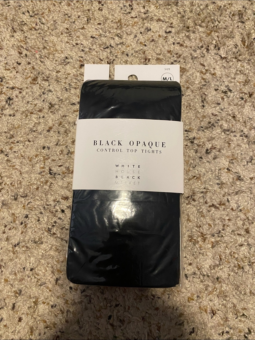 White House Black Market Black Opaque Control Top Tights